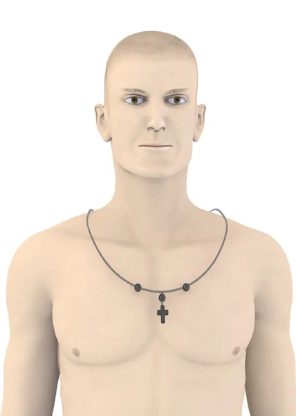3d render of artificial character with necklace — Stock Photo, Image