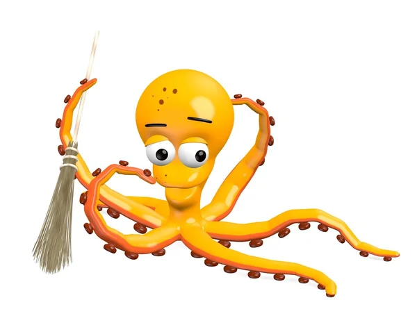 3D render bläckfisk karaktär — Stockfoto