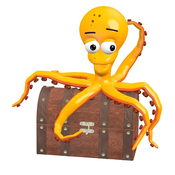 3D render van octopus karakter — Stockfoto