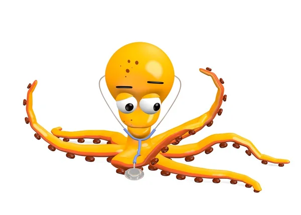 3D render van octopus karakter — Stockfoto