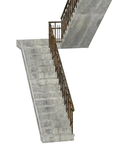 3D render régi lépcsőház — Stock Fotó