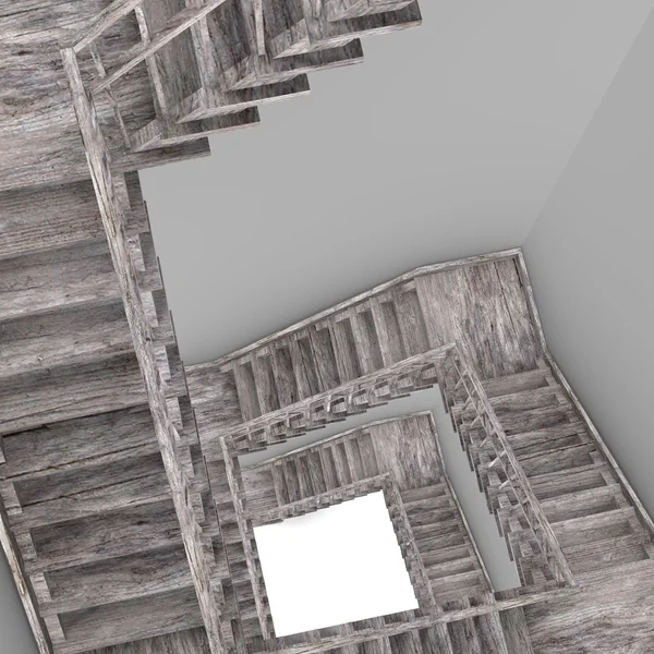 3d renderizado de escalera vieja — Foto de Stock