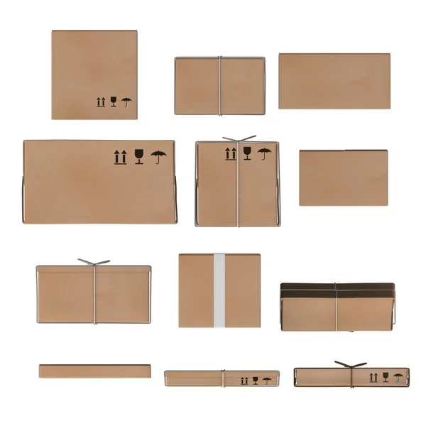 3d renderizado de paquetes de papel —  Fotos de Stock