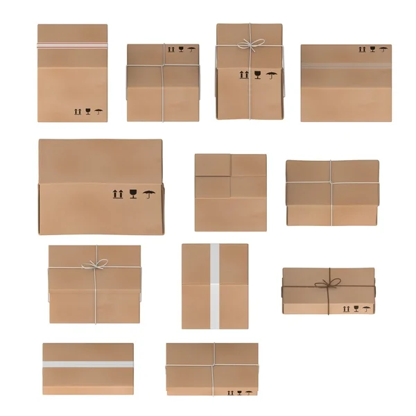 紙パッケージの 3 d レンダリング — ストック写真