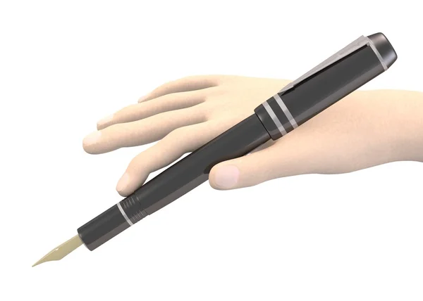 3d render of hand with pen — Stock Photo, Image