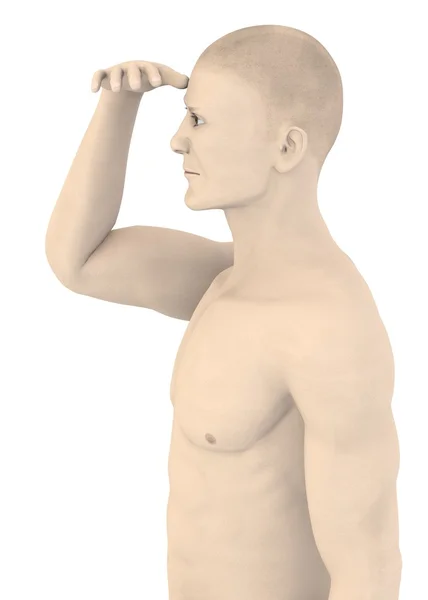 3D рендеринг искусственного лица малы - выглядит — стоковое фото