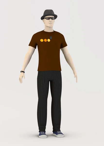 Peter - mesterséges renderelt 3D-s karakter — Stock Fotó