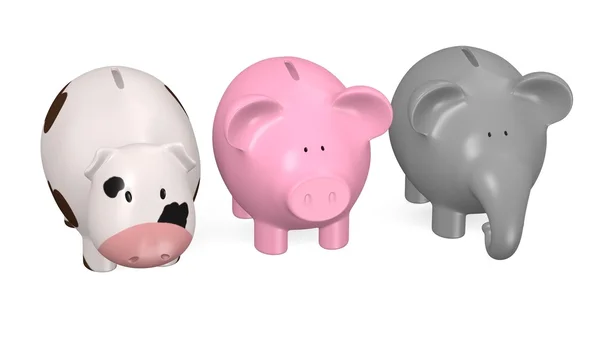 3d render of piggy banks — Stock Photo, Image