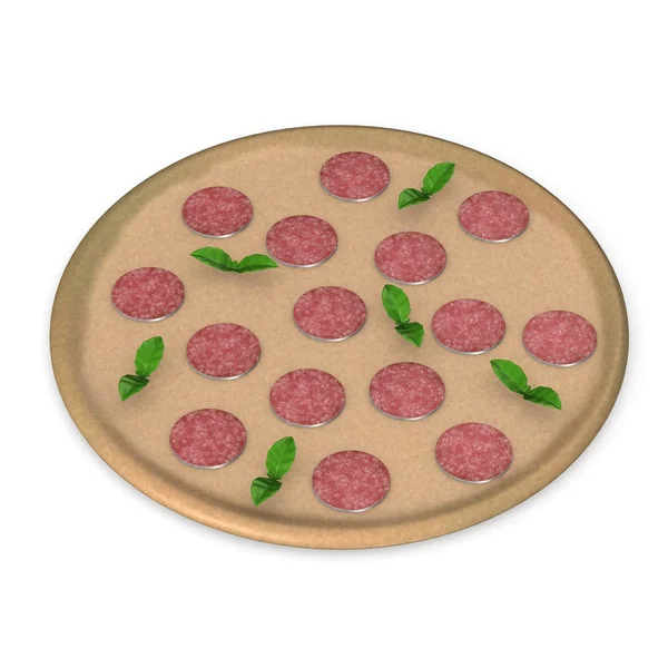 3D renderowania pizzy sztucznej żywności — Zdjęcie stockowe