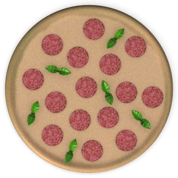 3D gör konstgjord pizza mat — Stockfoto