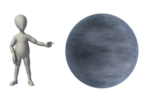 漫画のキャラクターの冥王星と 3 d のレンダリング — ストック写真