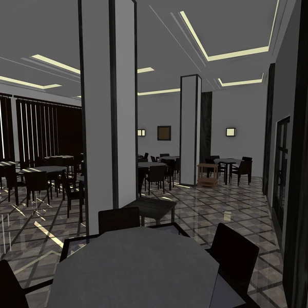 3d render of restaurant interior — Stock Photo, Image