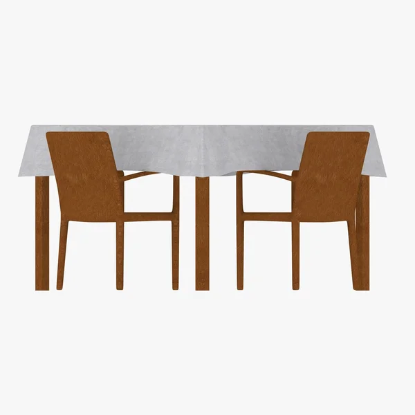 3d rendering del tavolo del ristorante — Foto Stock