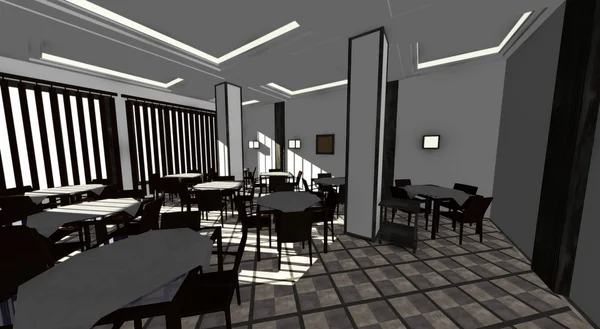 3d render of restaurant interior — Stock Photo, Image
