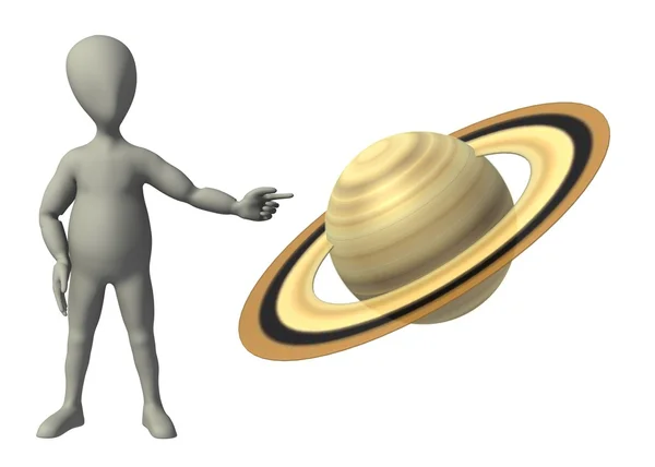 3D-Darstellung der Zeichentrickfigur mit Saturnus — Stockfoto