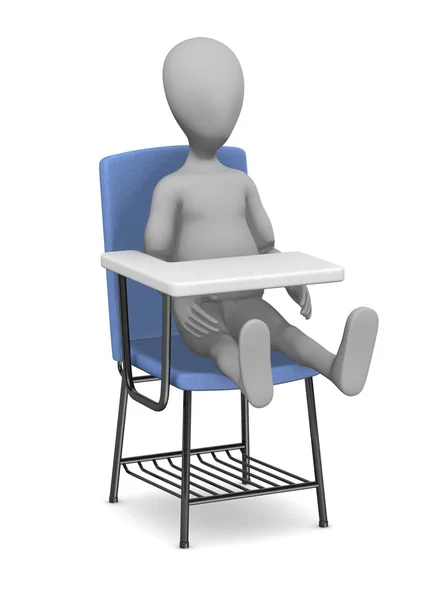 3D vykreslení kreslená postava sedící — Stock fotografie