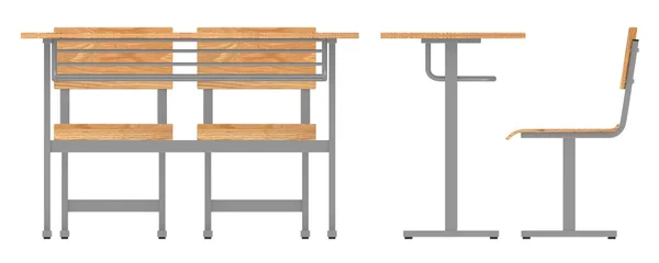 3D vykreslení školního nábytku — Stock fotografie