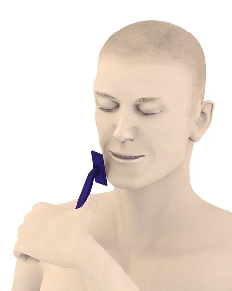 3d rendering di rasatura artificiale maschile — Foto Stock