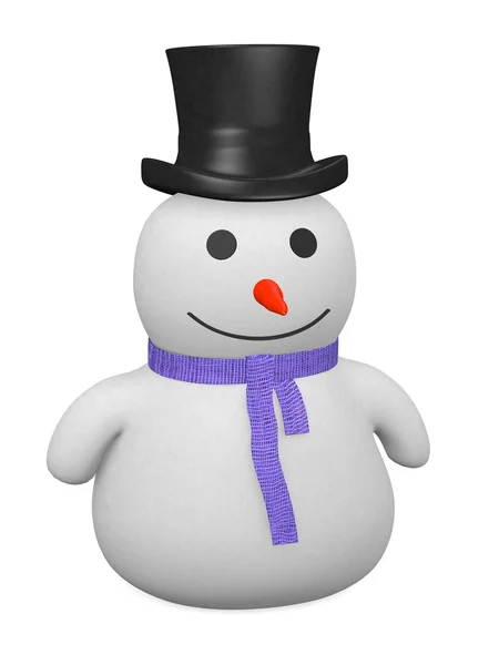 3d renderização de caráter boneco de neve — Fotografia de Stock