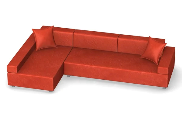 赤いソファの 3 d レンダリング — ストック写真