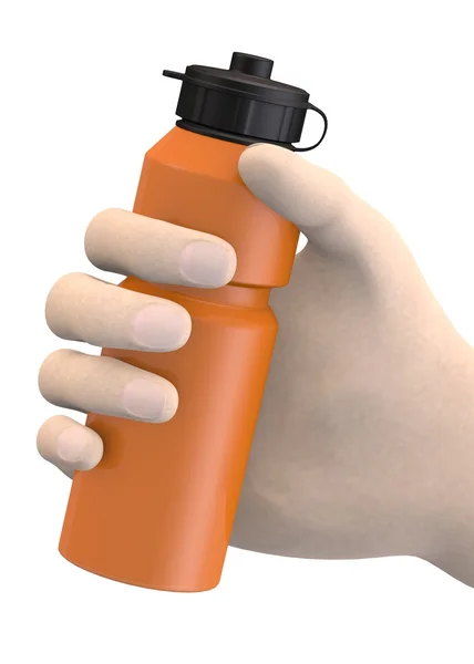3D καθιστούν του χεριού με μπουκάλι — Φωτογραφία Αρχείου