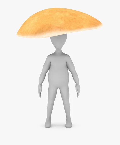 3D визуализация персонажа мультфильма с грибами — стоковое фото