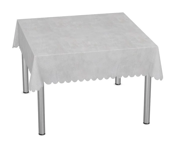 3d render of table with tablecloth — Stock Photo, Image
