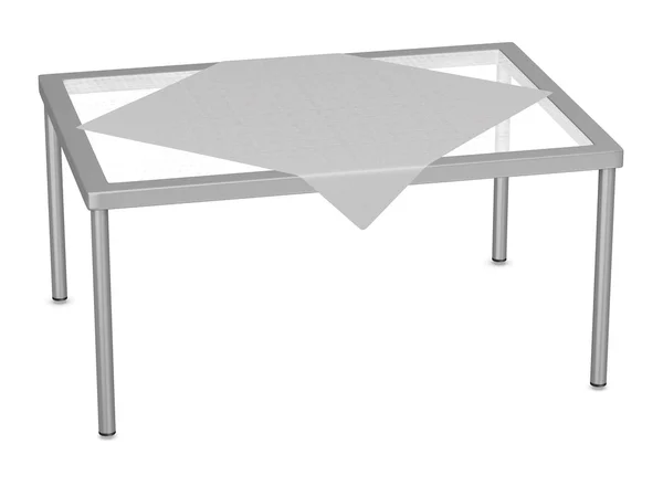 3d rendering della tavola con tovaglia — Foto Stock