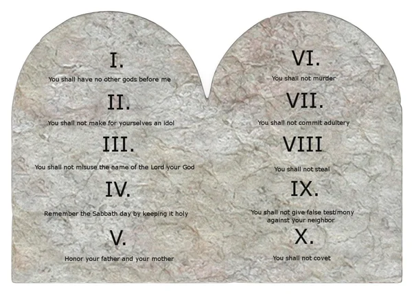 Ten Commandments Rendering Isolated White Background — Stock Photo ...