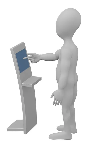 3D renderowania postać z kreskówek z terminala — Zdjęcie stockowe
