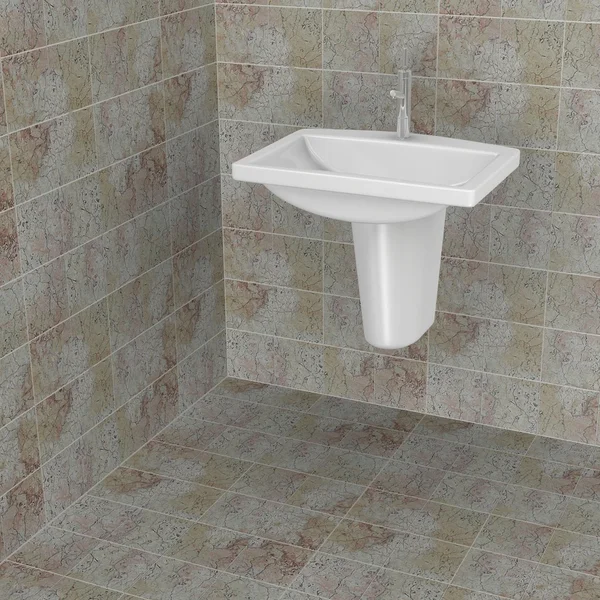 卫生间瓷砖的 3d 呈现器 — 图库照片