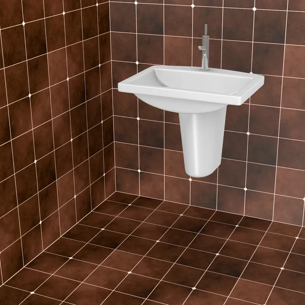 3d renderização de telhas do banheiro — Fotografia de Stock