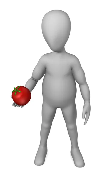 3d renderizado de personaje de dibujos animados con tomate —  Fotos de Stock
