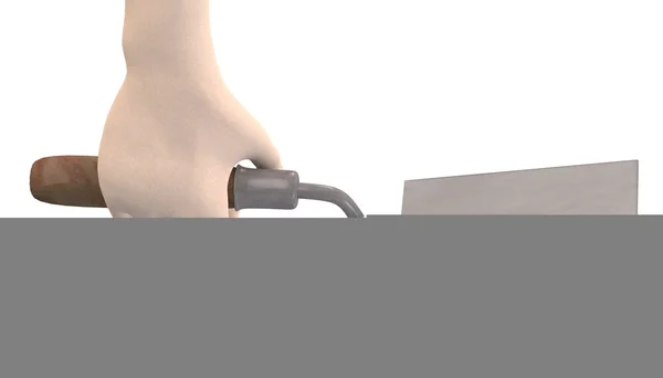 3D-Darstellung der Hand mit Bauwerkzeug — Stockfoto