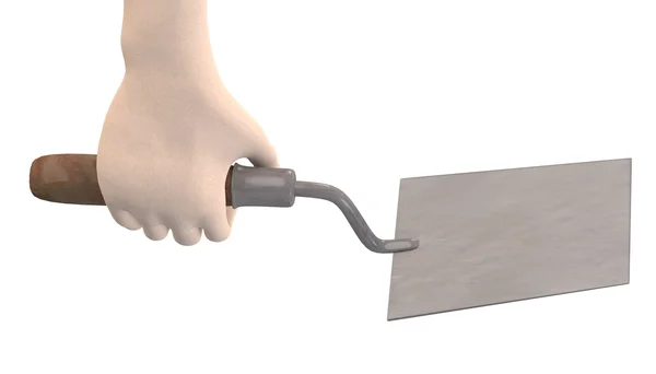 3d render of hand with construction tool — Stock Photo, Image