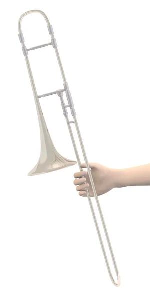 3D render kéz a trombita — Stock Fotó