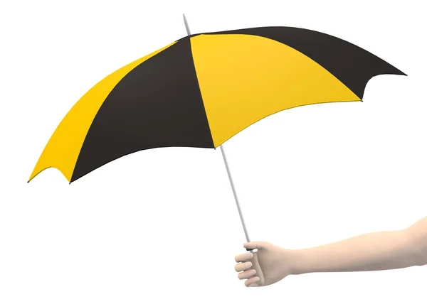 3d renderizado de la mano con paraguas — Foto de Stock