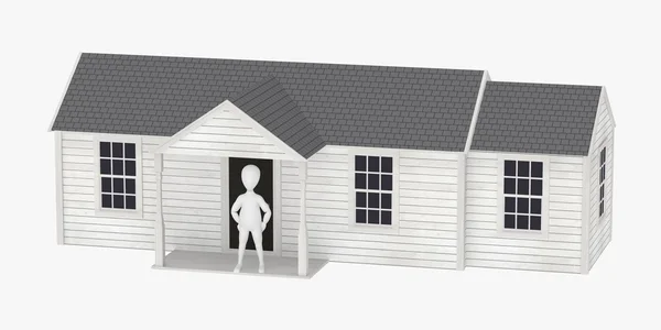 3D renderowania postać z kreskówek z domu — Zdjęcie stockowe