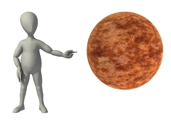 Çizgi film karakteri Venüs ile 3D render — Stok fotoğraf