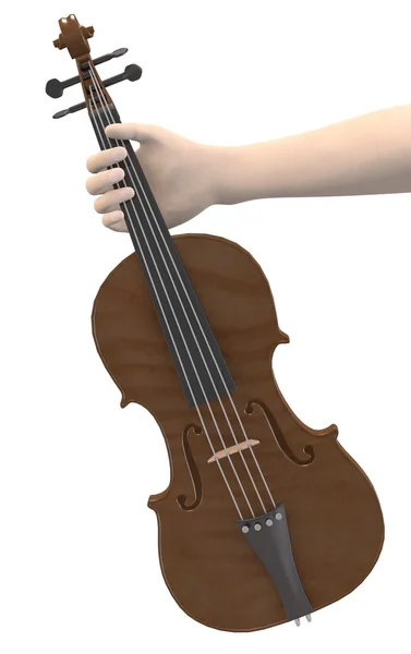 3D renderizado de mano con violín —  Fotos de Stock