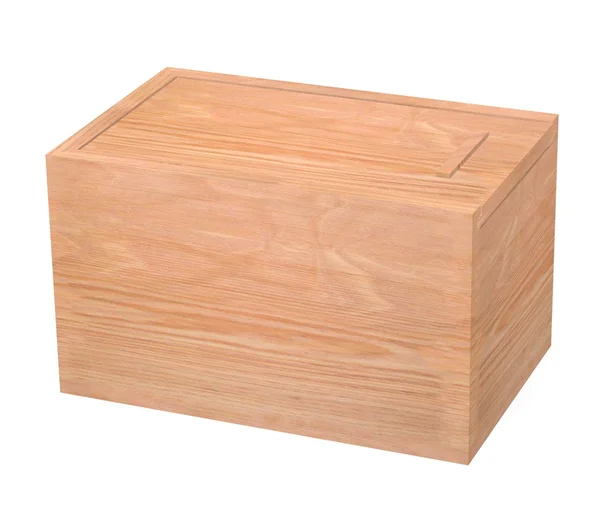 木製の箱の 3 d レンダリング — ストック写真