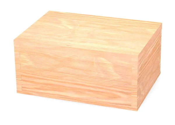 Rendering 3d di scatola di legno — Foto Stock