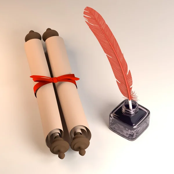 3d render of writing tools — Stock Photo, Image