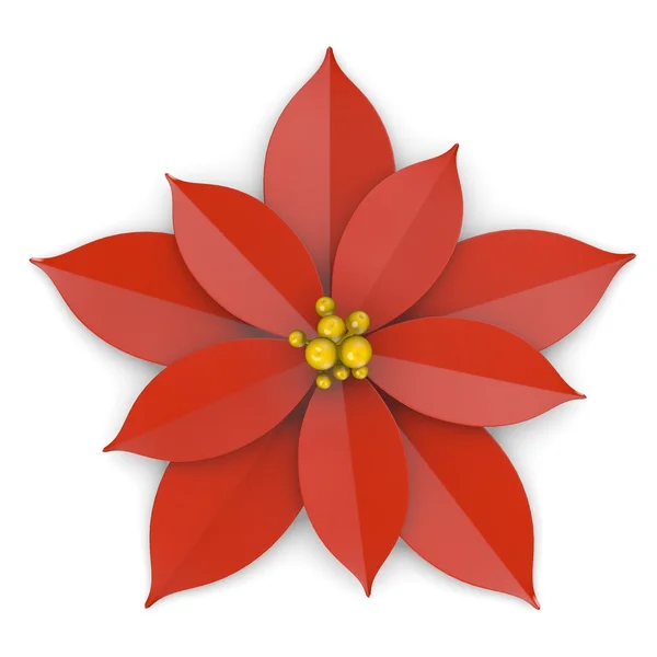 Xmas फूल का 3 डी रेंडर — स्टॉक फ़ोटो, इमेज