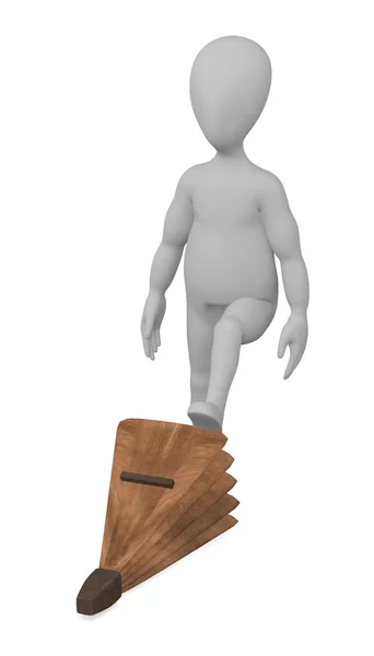 3D визуализация персонажа мультфильма с мехом — стоковое фото