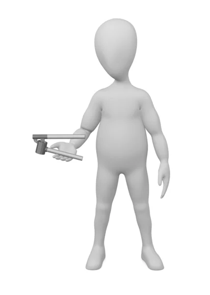 3D-Darstellung der Cartoon-Figur mit Knoblauchpresse — Stockfoto