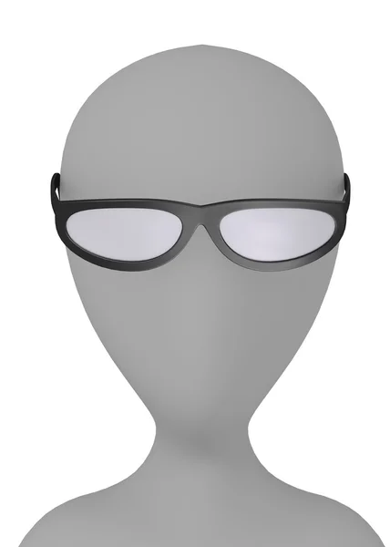 Çizgi film karakteri gözlüklü 3D render — Stok fotoğraf