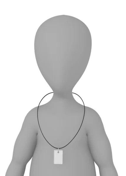 3d renderizado de personaje de dibujos animados con collar — Foto de Stock