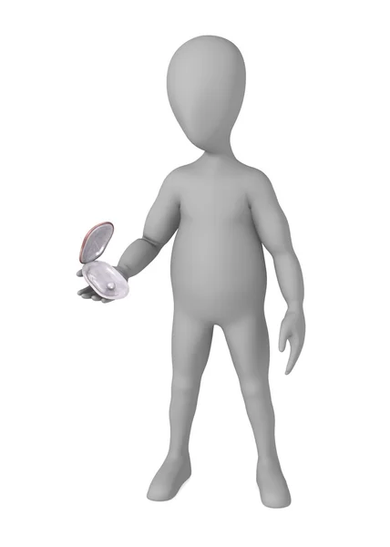 Renderização 3d de personagem de desenho animado com shell — Fotografia de Stock