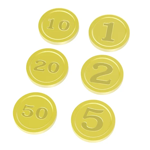 3D renderowania toon monet — Zdjęcie stockowe
